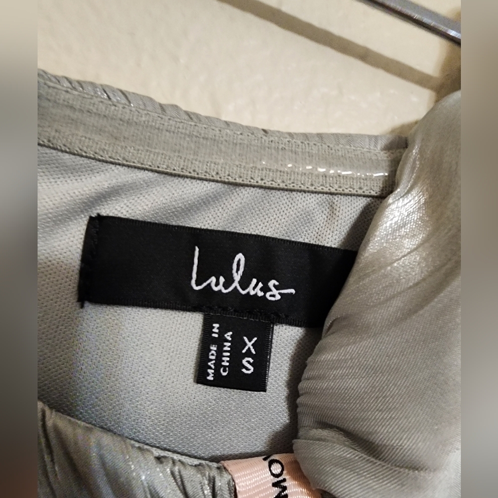 Lulus Kylin Sage Satin Basque Waist Maxi Dress XS Wedding Party Prom Formal - Picture 10 of 10